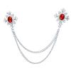 Elegant Tassel Rhinestone Cross Collar Pin For Shirts Fashionable Enthusiasts Suit Shirt Collar Brooch Trendy Jewelry