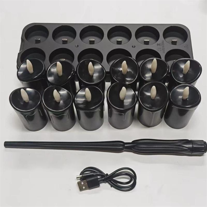 12pcs Rechargeable LED Candles with Remote Control LED Lamp Flameless Christmas Valentine Wedding Church Home Table Decoration