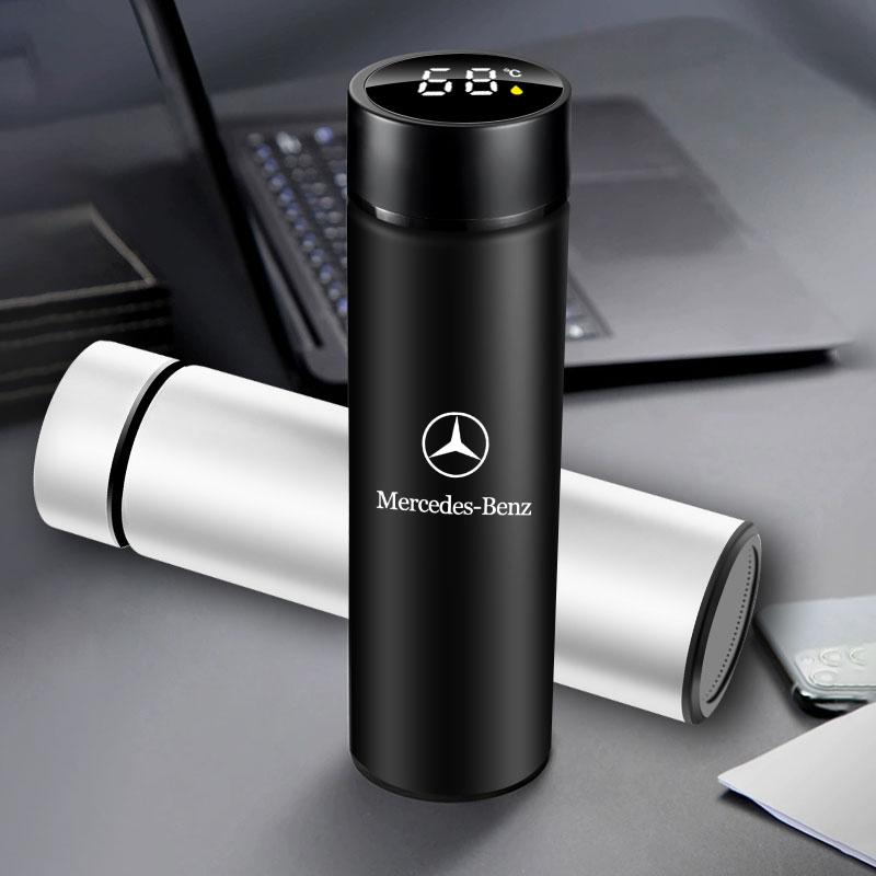 Portable Car Smart Thermos Bottle With Temperature Display Coffee Cup For Mercedes-Benz V177 W247 W176 W177 W207 W203 W204 GLA GLC X253 GLK Class