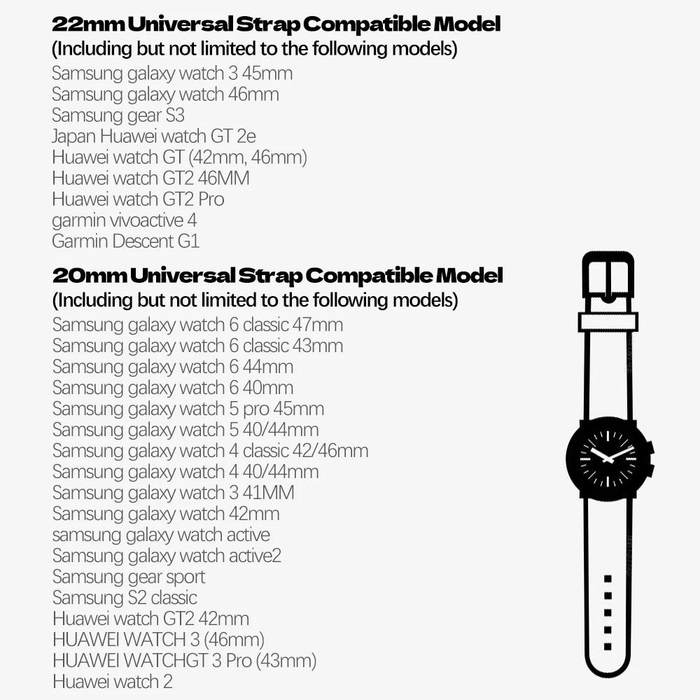 22mm 20mm Band for Samsung Galaxy Watch 3 4 5 45mm Gear S3 46mm 42mm Active2 40 44mm Stainless Steel Strap for Amazift BIP 2 GTR