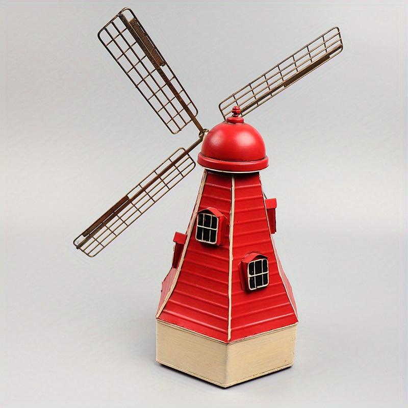 Vintage Windmill Model Metal Art Crafts Creative Piggy Bank Home Living Room Bar Window Cabinet Decorations, Birthday Valentine'S Day Gift,