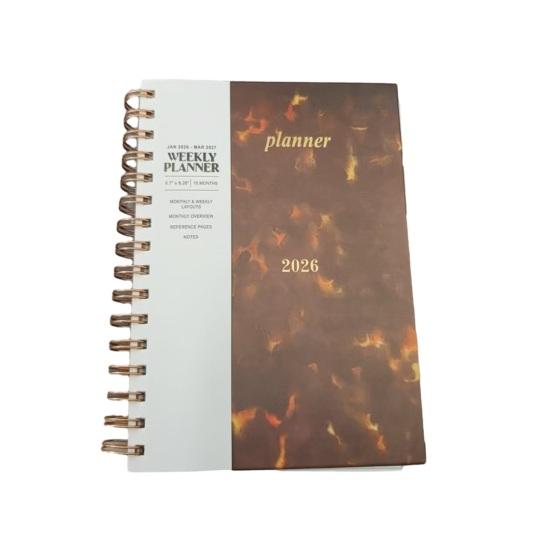 2026 Large Spiral Notepad Planner with Full-Page Weekly And Monthly Layout 15-Month Academic Year Organizer Hardcover Professional Office Planner