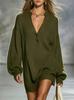 European and American Casual Elegant V-Neck Solid Knit Sweater Mini Skirt (2026 Edition)