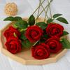 15PCS Red Velvet Roses Artificial Wedding Flowers Valentine's Day Gift Flannel Simulation Floral Romantic Decor Party Decoration