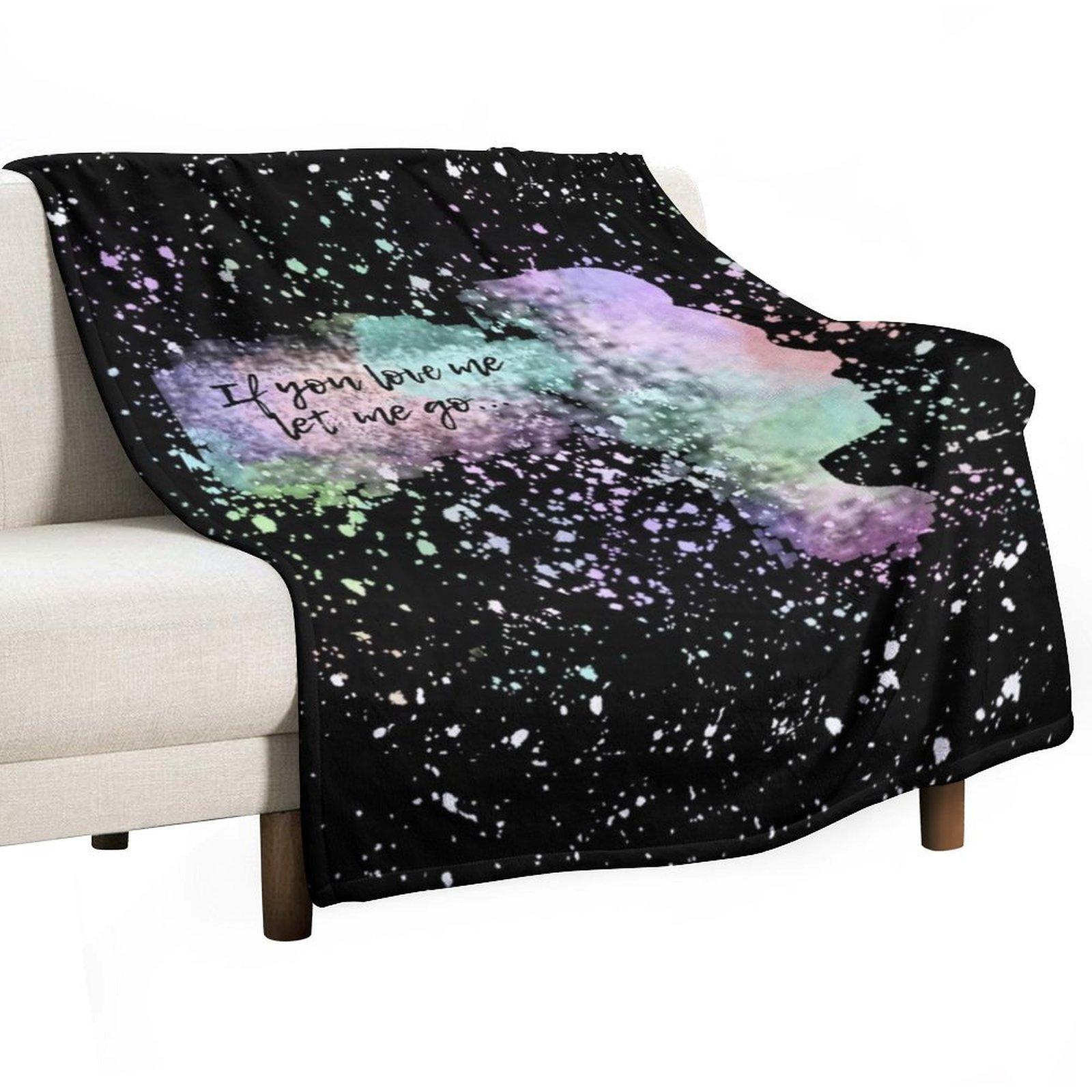 

If you love me rainbow splatter paint Throw Blanket Cute Custom Retros Winter beds Blankets 30x40in