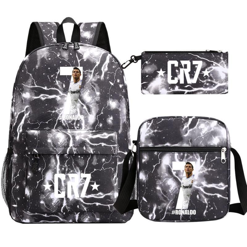 3-delige Schoolrugzakset voor Studenten Grote Capaciteit Oxford Stof Schooltas met Schouderband en Etui 46CMX32CMX16CM