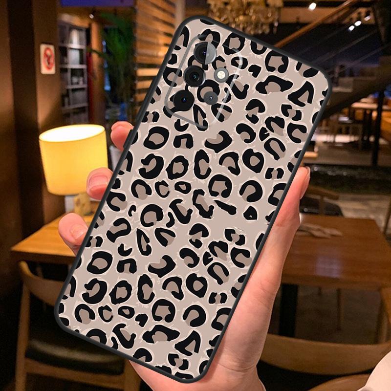 Tan Leopard Case For Samsung Galaxy A54 A34 A14 A52 A32 A12 A13 A33 A53 A15 A16 A36 A56 A26 A06 A35 A55