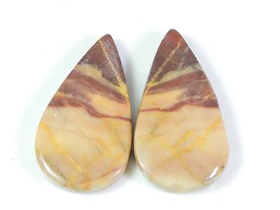 24Cts.Natural Red Jasper Matched Pair Pear Cabochon Gemstone 13X25X04 MM SK-228