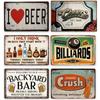 FJ Vintage Bar Signs Bar Decor Funny Bar Open Metal Signs for Home Bar Man Cave Decor Signs 20x30 Cm Retro Bar Metal Iron Signs