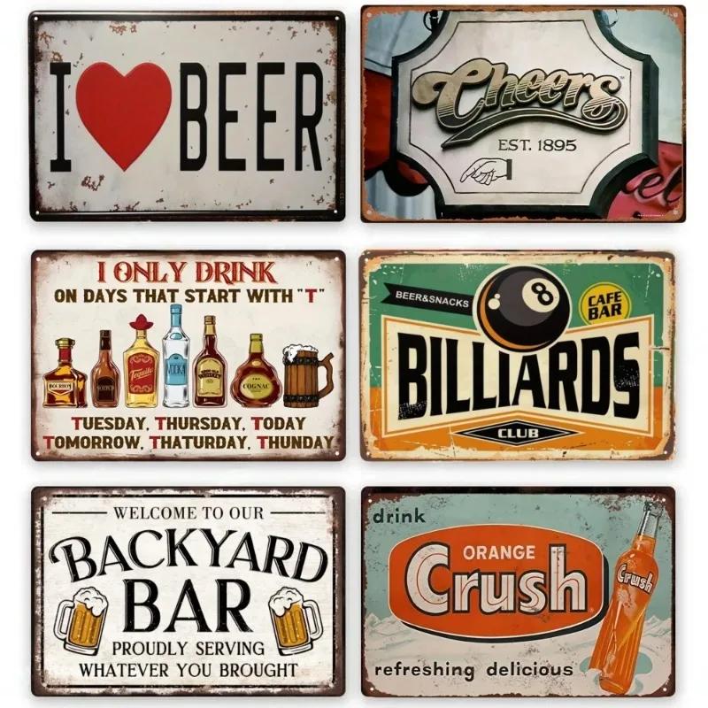 FJ Vintage Bar Signs Bar Decor Funny Bar Open Metal Signs for Home Bar Man Cave Decor Signs 20x30 Cm Retro Bar Metal Iron Signs