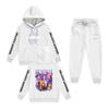 Kids' Long Sleeve Loose Pullover Letter Print Drawstring Hooded Sweatshirt Set