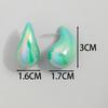 New AB Colorful Chunky Teardrop Earrings Dupes for Women Smooth Hollow Thick Water Drop Earring Hoops Trendy Jewelry Lightweight