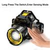Powerful LED Headlamp Motion Sensor Headlight Rechargeable COB Head Flashlights High Power Head Lamp Fishing Headlight