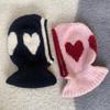 Women Balaclava Hooded Hat Heart Hooded Neck Warmer for Outdoor Halloween Cosplay Handmade Balaclava