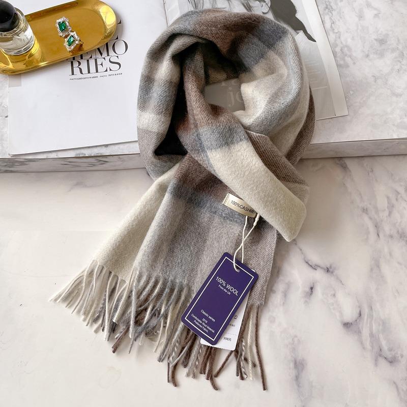 Albas 100 Cashmere Plaid Scarf Men's New Autumn and Winter Scarf Gift for Boyfriend