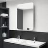 VidaXL Bathroom Cabinet with Mirror LED Glossy White 60x11x80cm 326509