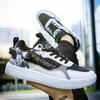 Large size sports and leisure shoes graffiti student flat four-season shoes low-top board shoes