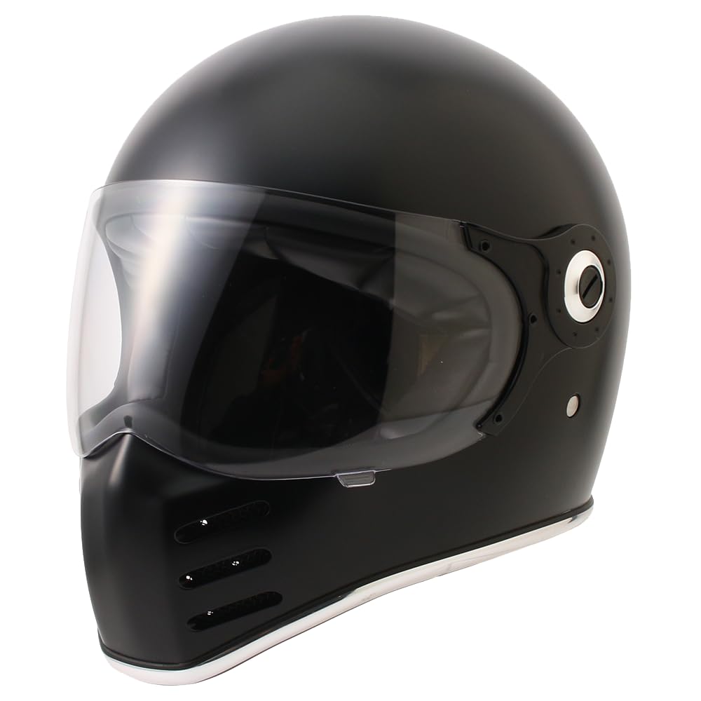 

RIDEZ X Full Face Size M Motorcycle Helmet with Standard Clear Streamlined Design Helmet, Black, (57-58cm), Shield, Neo-Classic