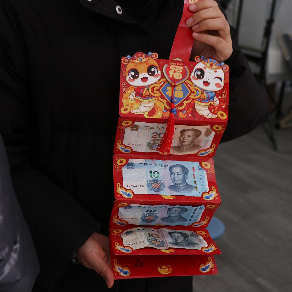 6 Slots Snake Year Folded Red Envelope Blessing Lucky Money Pockets  Wedding Birthday