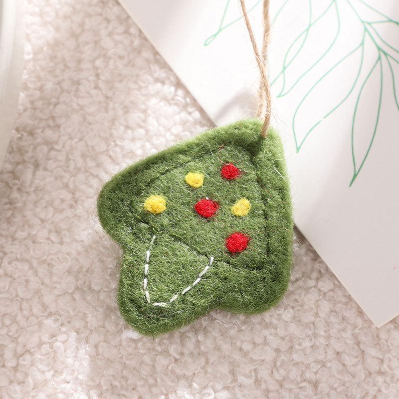 Christmas Decorations - Santa Claus Snowman Woolen Felt Pendant Gift Box - Christmas Tree Ornaments