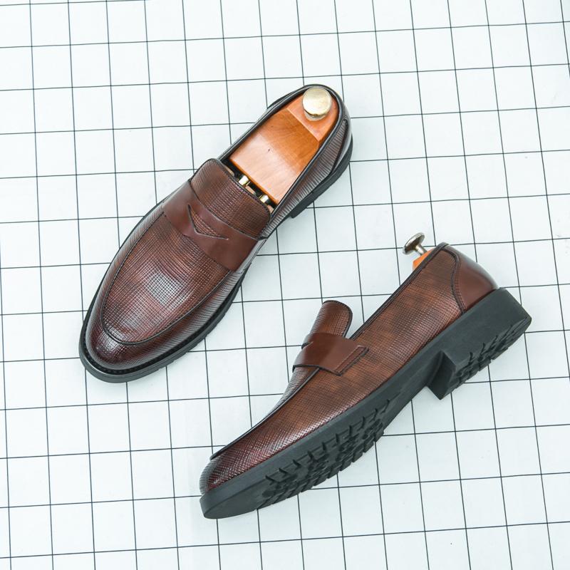 Retro Men Loafers A Slip-on Casual Comfortable Leather Shoes Business Office Gentleman Shoes Size 38-48 Men Shoes