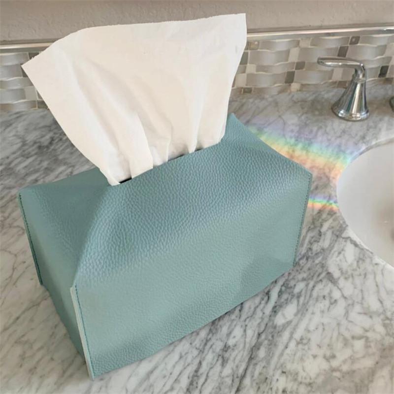 Peçete Kutusu Kılıfı Rafine PU Deri Katlanabilir Peçete Kutusu Tutucu - Banyo Tezgahı için Dekoratif Tutucu Düzenleyici