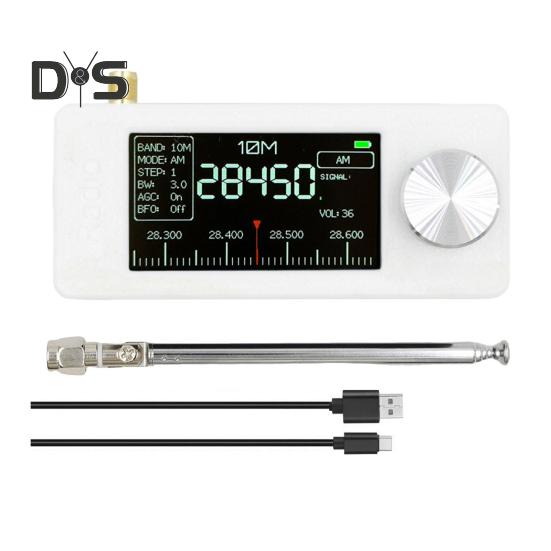 0,5-108 MHz Tragbares Mini-Radio mit 1,9-Zoll-IPS-Bildschirm LSB/USB/AM/FM Mini-Taschenradio Allband-Radioempfänger mit Antenne