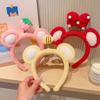 Cute Plush Bow Strawberry Cartoon Headband Children Sweet Hair Hoops Fashion Hair Accessories Female Washface Hairband Tie