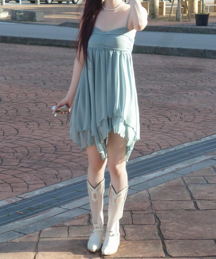 Ilio [Bit-O X Ilio] Jade Mint Asymmetric Chiffon Dress