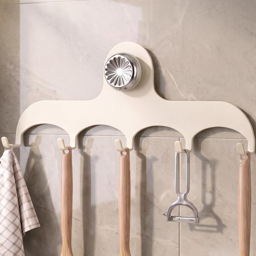 No Drill Suction Cup Kitchen Hooks Space Saving Storage Organizer Household Use