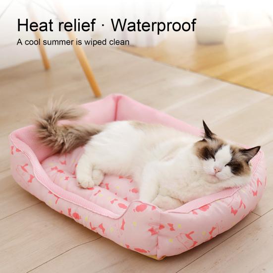 

Кровать для собаки, дышащая, удобная, супермягкая, нескользящая, многоцелевая, моющаяся, летняя ледяная подушка для сна, прохладная кровать из ледяного шелка, товары для домашних животных