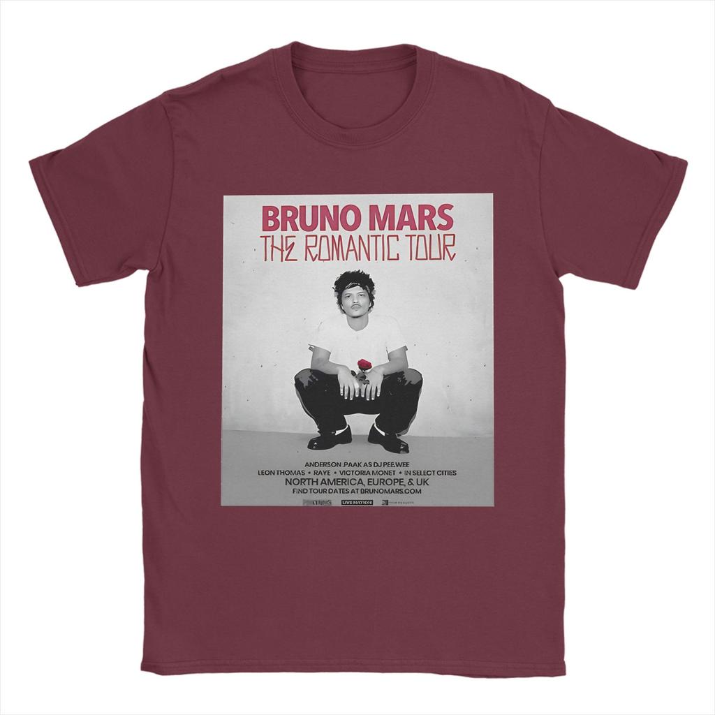 Bruno Mars The RoUnisextic Flower T Shirt Unisex Pure Cotton Novelty TShirts Crew Neck Tee Shirt Short Sleeve Tops Birthday Gift