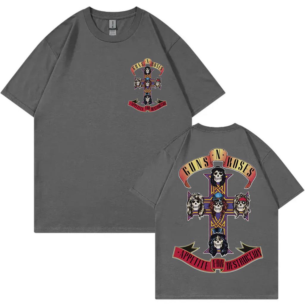 Guns N Roses Appetite for Destruction Album Graphic T Shirts Rock Hip Hop Short Sleeve Tshirt Men Women Casual Loose Tshirts