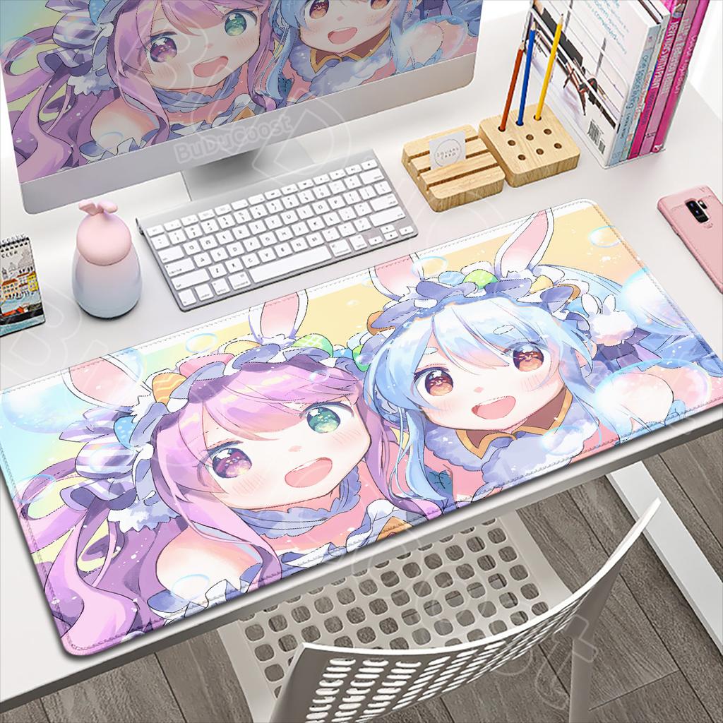 Hololive Anime Kawaii Girl Himemori Luna Mouse Pad Large Laptop Keyboard Mat Non-slip Rubber Base Office Mouse Mats XXL Desk Rug