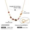 Natural Stone Zircon Crystal Pendant Necklace For Women  Gold Pvd Plated Stainless Steel Necklace Fashion Jewelry Gift
