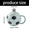 Funny Football Shape Drinking Mug 14oz Ceramic Cup with Lid Cover For Hot Cold Beverages And Display