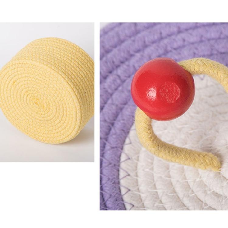Large Capacity Cotton Rope Storage Box Handwoven Round Basket For Bedroom Living Room Decoration Multipurpose Organizer