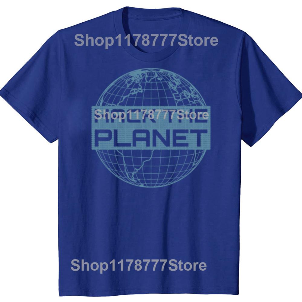 Funny Hack the Planet Computer Hacker T Shirts Streetwear Short Sleeve Birthday Gifts Mens Clothing Loose Oversized T Shirt