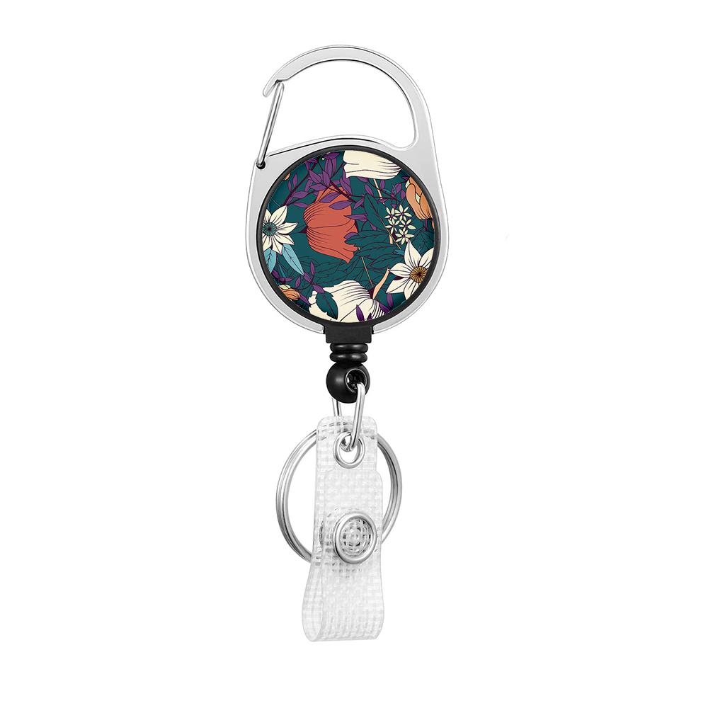 

Flower Butterfly Chrysanthemum Doctor ID Badge Clip Lanyards Holder Porta Credencial Reel Nurse Retractable Keychain Wholesale світло-сірого кольору