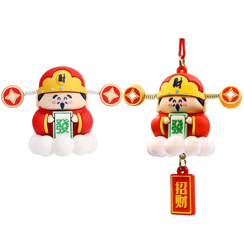 

Cartoon Caishen Pendant Silicone Lucky Fortune Pendant Good Luck Decorative Feng Shui Decor for Chinese New Year Decoration