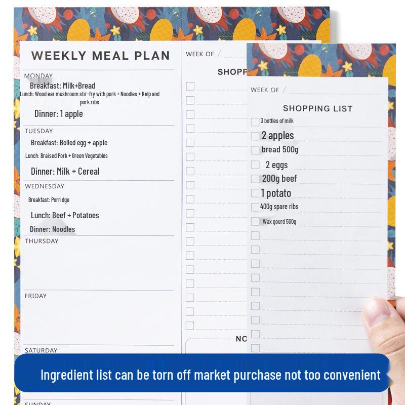 Magnetic Diet Planner: Tearable Fridge Notebook for Fitness & Meal Prep