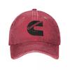 Silnik spalinowy Cummins Unisex Damska Czapka z daszkiem Zniszczony Denim Prane Czapki Czapka Treningi Bezstrukturalna Miękka Snapback