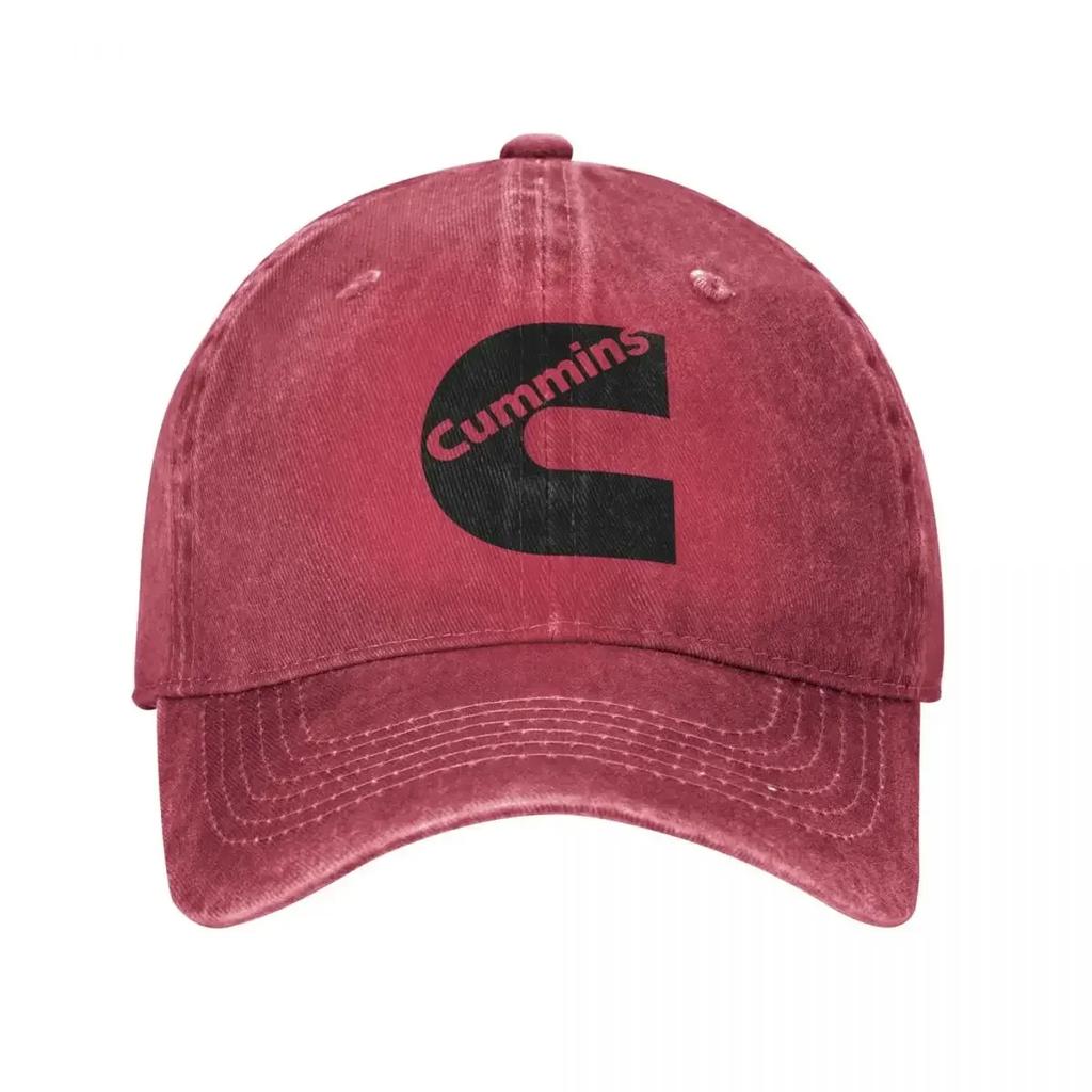 Silnik spalinowy Cummins Unisex Damska Czapka z daszkiem Zniszczony Denim Prane Czapki Czapka Treningi Bezstrukturalna Miękka Snapback
