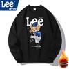 Lee & Mitoo Co-Branded 2025 Men's Fleece-Lined Sweatshirt: American Trendy, Thickened, Long-Sleeve, Couple Style for Autumn/Winter.
