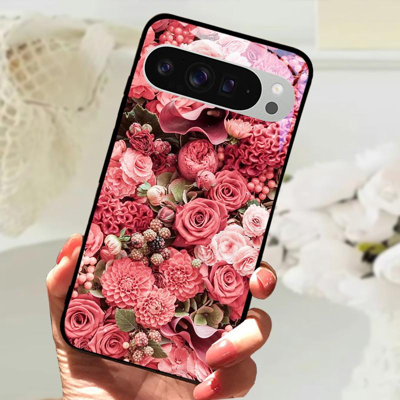 Gehärtetes Glas Handyhülle Für Google Pixel 9 Pro XL Hartes PC Funda Für Google Pixel 9a Pixel9 5G Niedliches Tier Glas Rückseite
