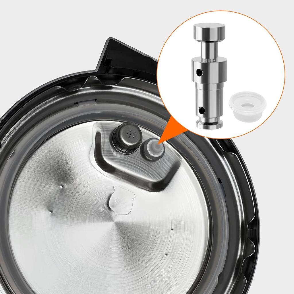 2 Pcs Pressure Cookers Float Valve Universal Replacement Parts for Duo 3, 5, 6 Qt, Duo Plus 3, 6 Qt, Ultra 3, 6, 8 Qt, Lux 3 Qt with 6Pcs Silicone