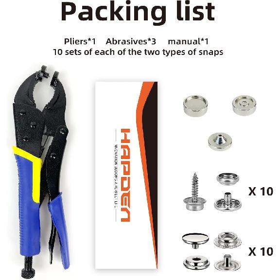 Snap Tool for Boat Covers, Heavy-Duty Snap Fastener Tool, Snap Installation Tool 15mm Metal Snaps Repairing Boat Covers