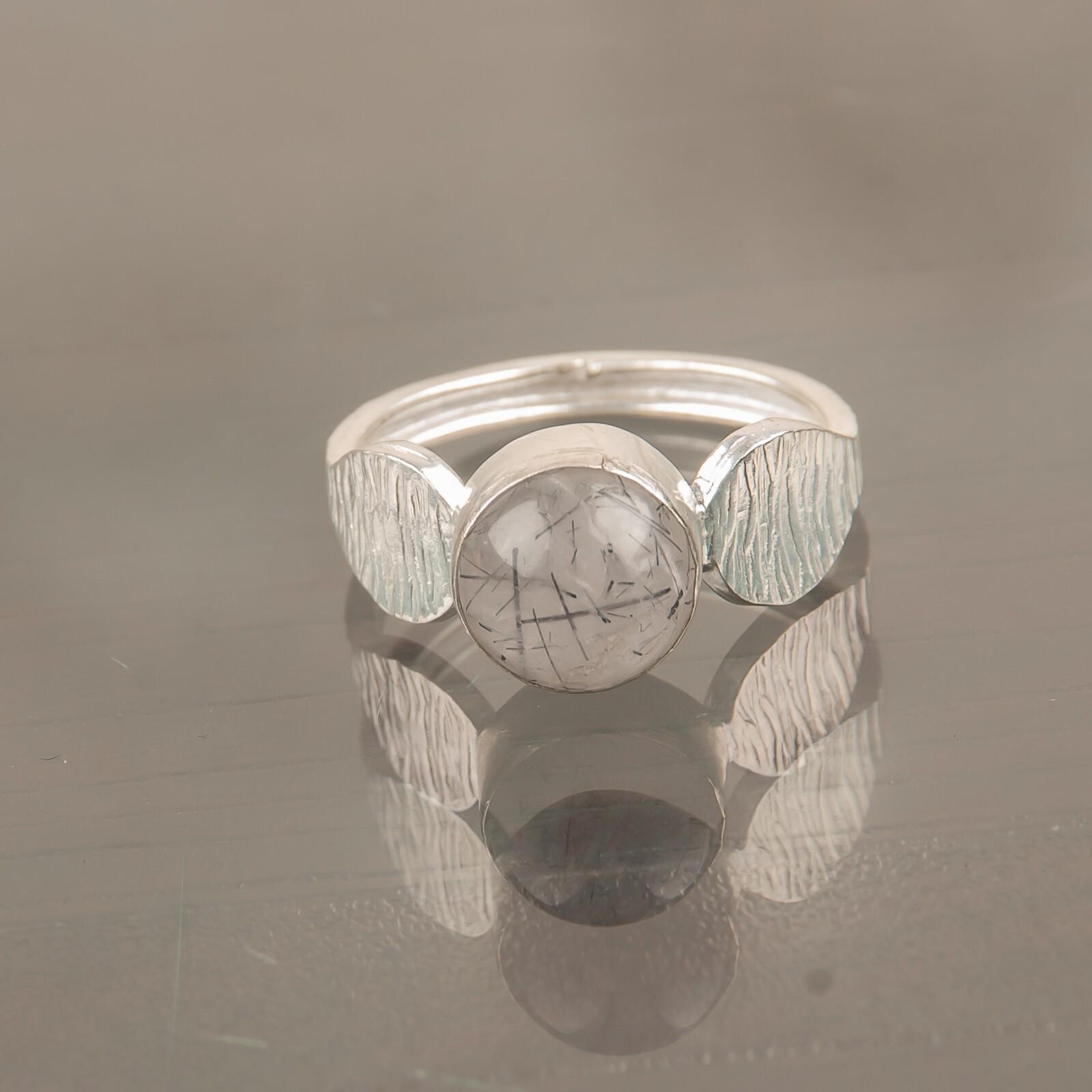 

Черный рутил драгоценный камень ручной работы 925 стерлинговое серебро ювелирное кольцо подарок для мамы RR-1-17 10.25