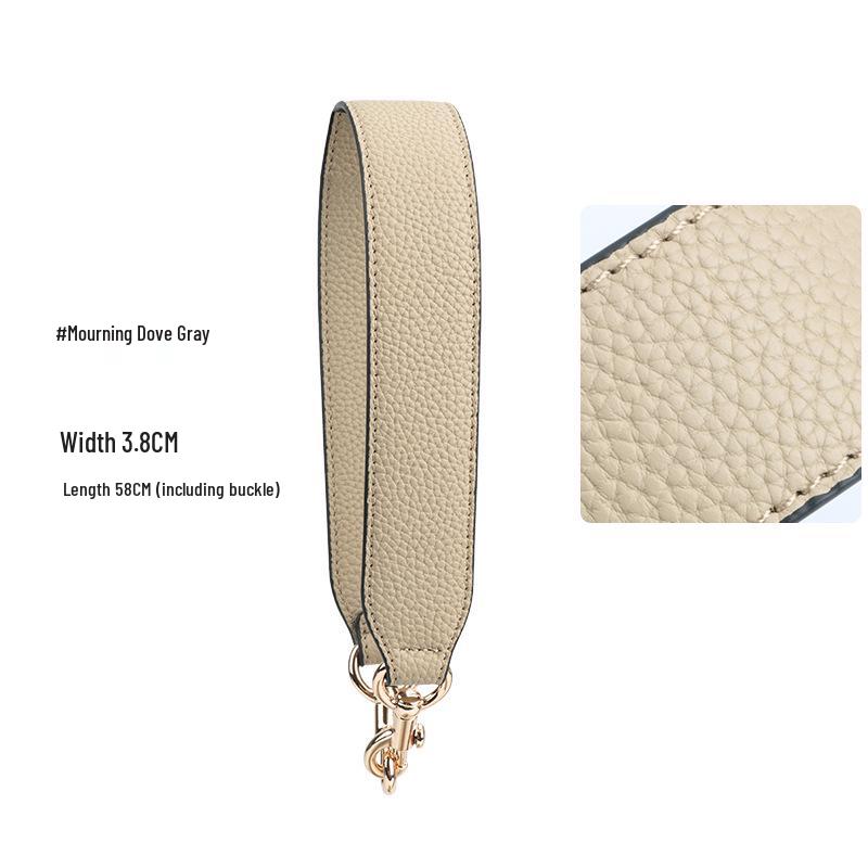 Women's Faux Leather Shoulder Strap Bag Accessory - Imitation Cowhide, Single Wide Short Handheld Strap