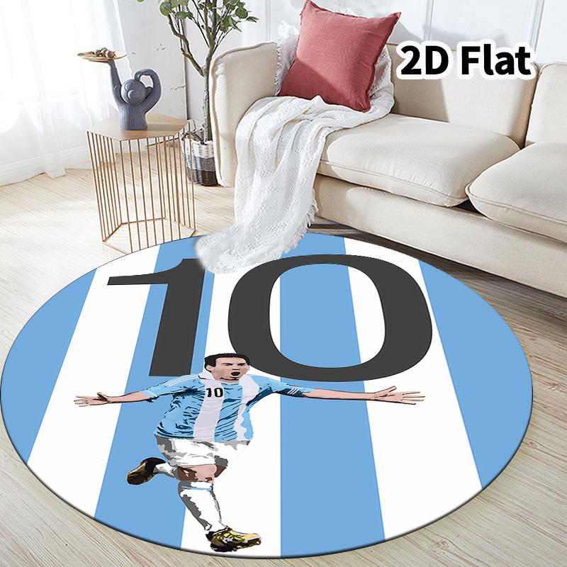 Messi Round Area Rug Carpet Rug For Living Room Bedroom Sofa Playroom Decor Nonslip Floor Mat